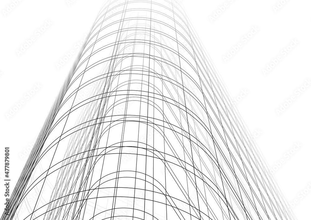 Abstract architectural background 3d illustration