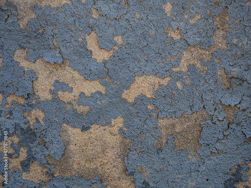 wall Peeling paint texture Pattern of rustic blue grunge material.