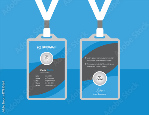 Modern Corporate id card design template design vector essay editable 