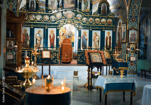 Inside an Orthodox church. Faith in God.