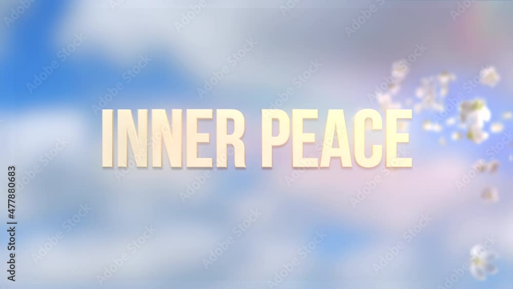 Inner Peace Text Against Blue Sky With Flowers Inner Peace Text Against Blue Sky With Flowers