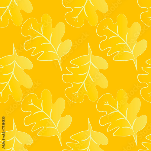 Seamless pattern on a square background - oak leaves - abstraction, surreal. Design element