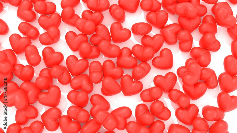 Red love heart symbol background, 3d illustration that can be used to represent valentine's day, charity or a relationship