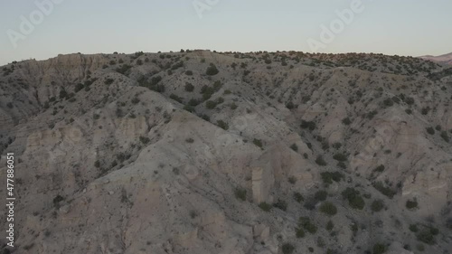 Rocky dusty New Mexican hills at dusk