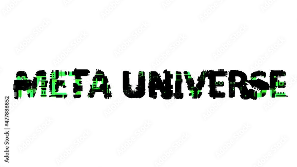 Meta Universe black - green cybernetical digital text, isolated - loop video Meta Universe black - green cybernetical digital text, isolated - loop video