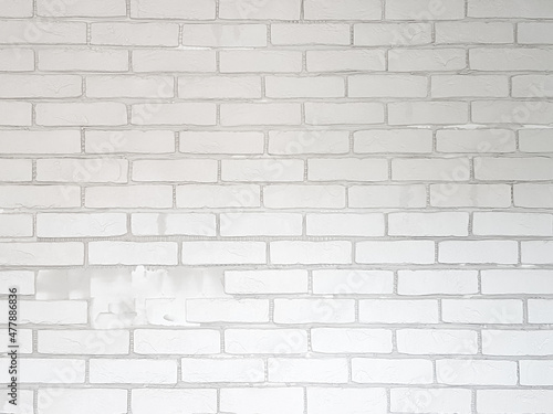 White brick wall background for design