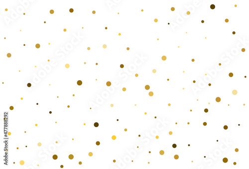 Christmas classic round confetti. Gold polka dot confetti.