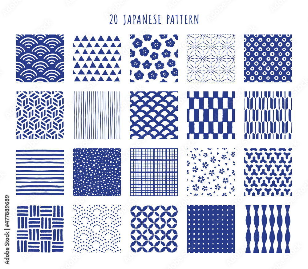 種類の手書きの和柄のシームレスパターン Stock Vector Adobe Stock 種類の手書きの和柄のシームレスパターン Stock Vector Adobe Stock