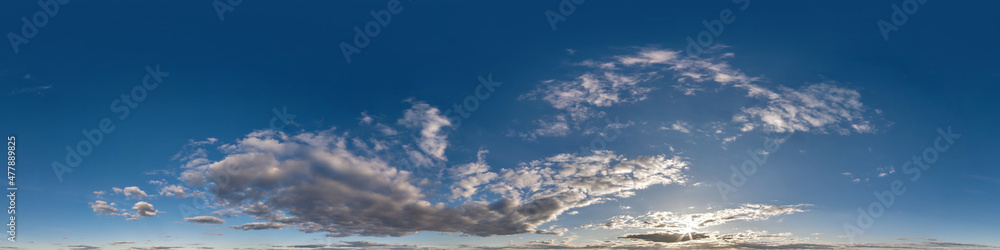 evening blue sky hdr 360 panorama with white beautiful clouds in seamless projection with zenith for use in 3d graphics or game development as sky dome or edit drone shot for sky replacement evening blue sky hdr 360 panorama with white beautiful clouds in seamless projection with zenith for use in 3d graphics or game development as sky dome or edit drone shot for sky replacement