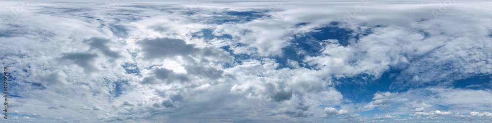 blue sky hdr 360 panorama with white beautiful clouds in seamless projection with zenith for use in 3d graphics or game development as sky dome or edit drone shot for sky replacement blue sky hdr 360 panorama with white beautiful clouds in seamless projection with zenith for use in 3d graphics or game development as sky dome or edit drone shot for sky replacement