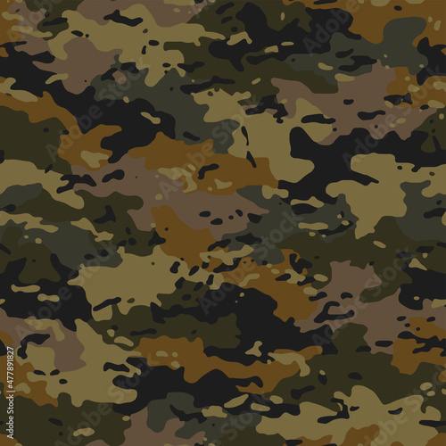 Full seamless camouflage texture skin pattern vector for military textile. Usable for Jacket Pants Shirt and Shorts. Army camo masking design for hunting fabric print and wallpaper. 