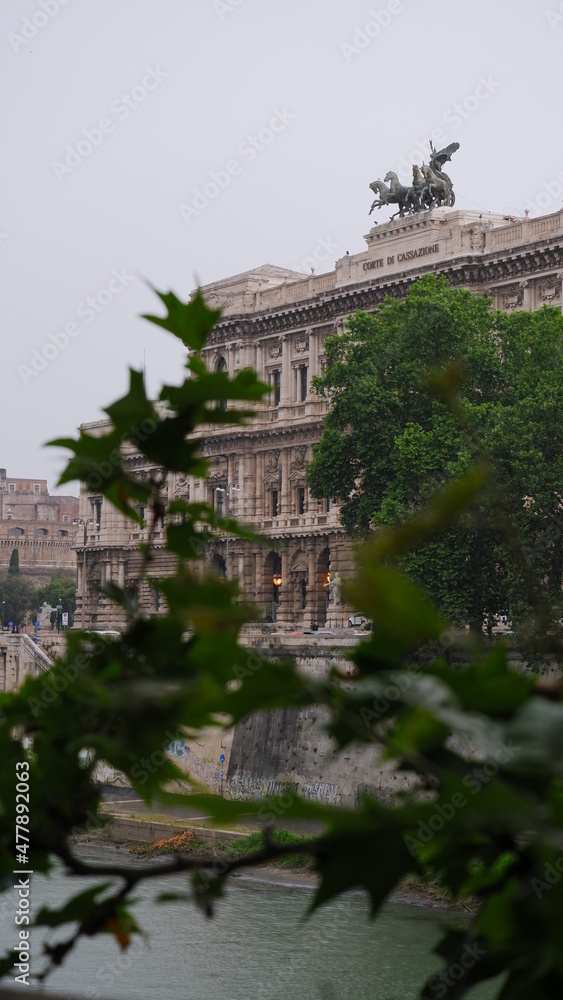 Rome corte di cassazione palace view on cloudy day 