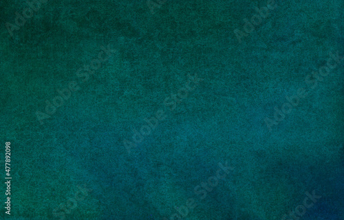 Handmade abstract dark blue green texture.