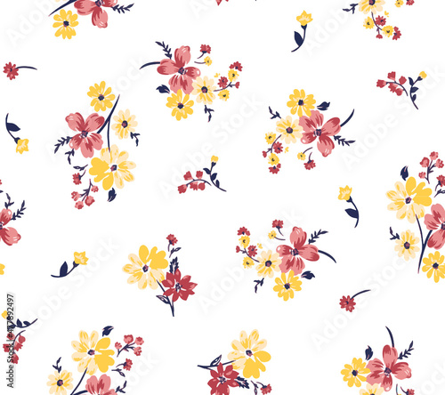 Full Seamless Floral Pattern in Vector illustration for fashion textile fabric print background