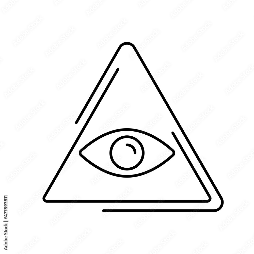 All Seeing Symbol Pyramid Eyes icon on white background, vector illustration. All Seeing Symbol Pyramid Eyes icon on white background, vector illustration.