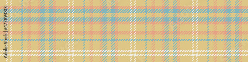 Gender neutral seamless plaid vector border. Gingham baby color checker background. Woven tweed all over print. 