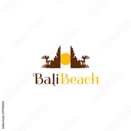 Bali Island Logo Design Vector for Vacation and Traveling Agents