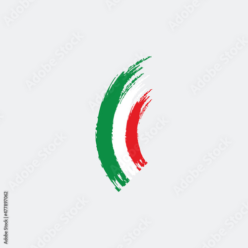 Flag of Italy in Brush Stroke Vector.