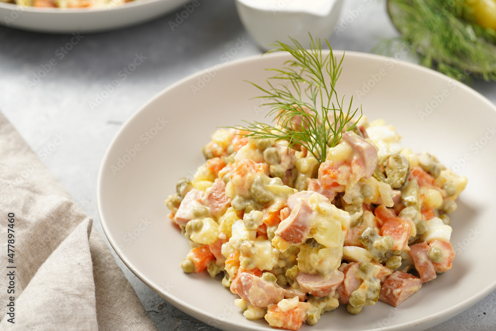 traditional east european dish for New Year's Eve - salad traditional east european dish for New Year's Eve - salad