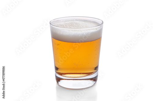  One glass of beer isolated over white background