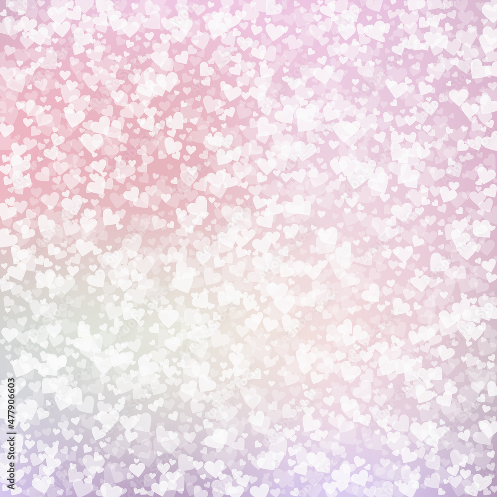White heart love confettis. Valentine's day patter White heart love confettis. Valentine's day patter