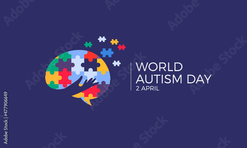 Flat world autism awareness day illustration photo