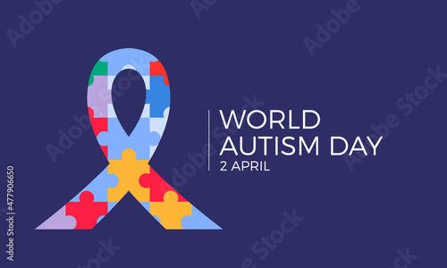 Flat world autism awareness day illustration