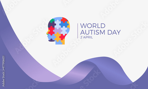 Flat world autism awareness day illustration