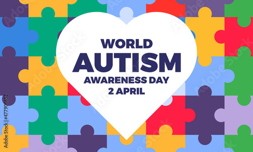 Flat world autism awareness day illustration