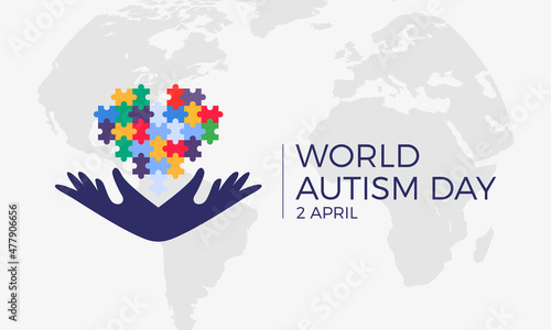 Flat world autism awareness day illustration