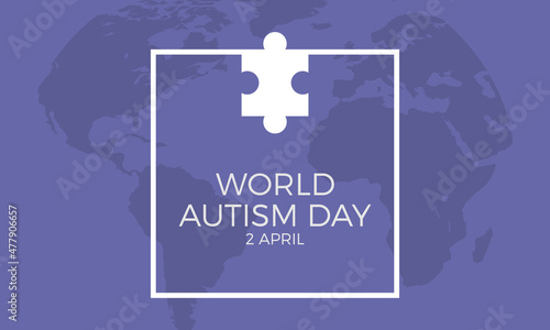 Flat world autism awareness day illustration