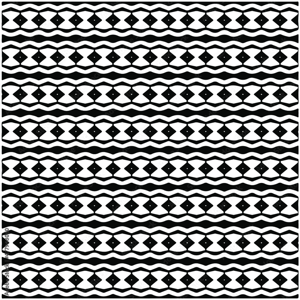 Seamless ethnic pattern color black and white.Can be used in fabric design for clothes, accessories; decorative paper, wrapping, background, wallpaper, Vector illustration. Seamless ethnic pattern color black and white.Can be used in fabric design for clothes, accessories; decorative paper, wrapping, background, wallpaper, Vector illustration.