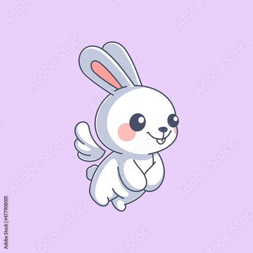 Cute bunny angel cartoon design