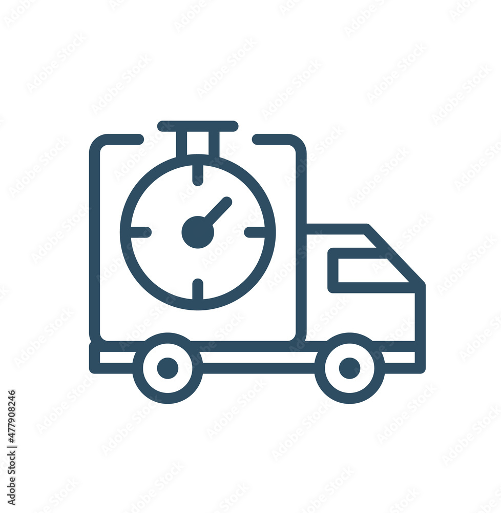 Delivery truck and clock icon Delivery truck and clock icon