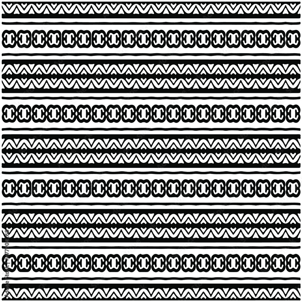 Seamless ethnic pattern color black and white.Can be used in fabric design for clothes, accessories; decorative paper, wrapping, background, wallpaper, Vector illustration. Seamless ethnic pattern color black and white.Can be used in fabric design for clothes, accessories; decorative paper, wrapping, background, wallpaper, Vector illustration.