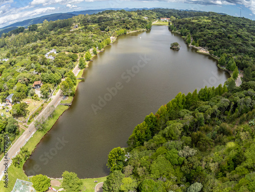 Sao Bernardo lake with forest around