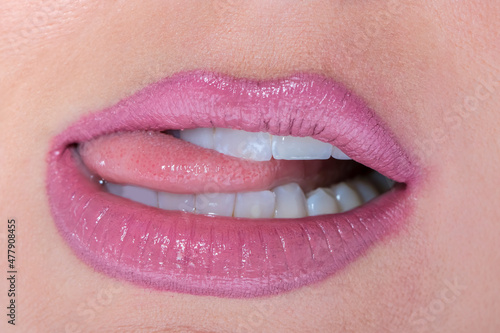Close Up Of A Womans Lips