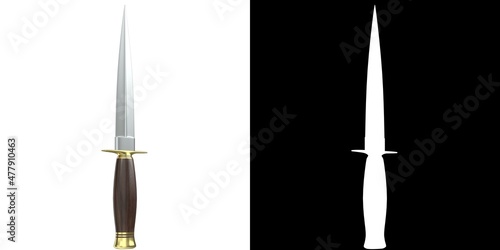 3D rendering illustration of a decorative dagger Fotobehang