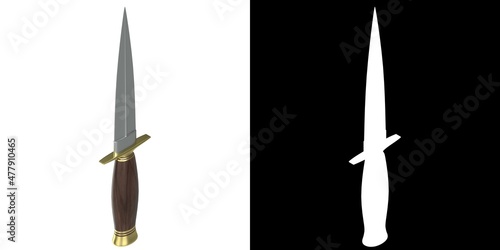 Slika na platnu 3D rendering illustration of a decorative dagger