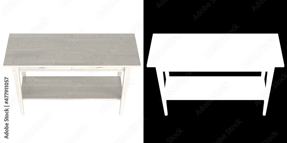 3D rendering illustration of a desk 3D rendering illustration of a desk