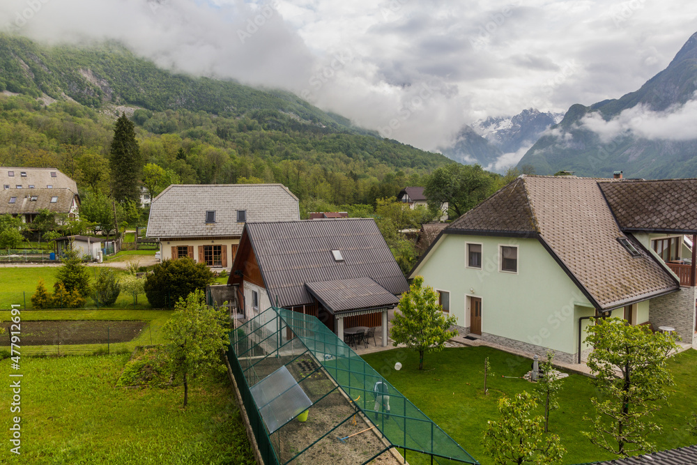 Houses of Bovec village, Slovenia