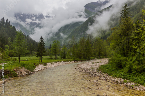 Soca river valley near Bovec village, Slovenia