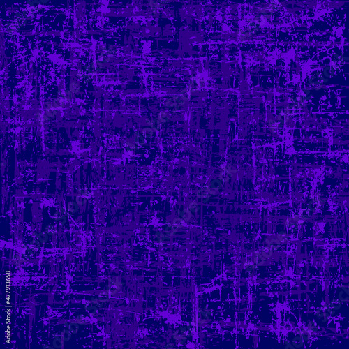 Violet and purple grunge scratched backdrop. Texture of spots, stains, ink, dots, scratches. Damaged backdrop. Distressed dirty artistic design element for print, template and abstract background