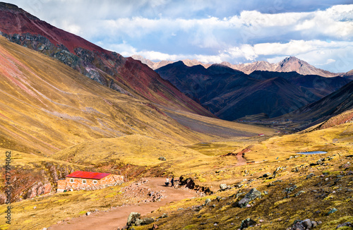 Landscape at Vinicunca Rainbow Mountain near Cusco in Peru