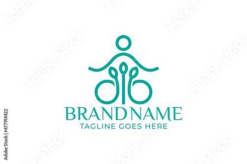  Wellness line icon, Creative spa logo, modern spa logo, Yoga studio logo, 