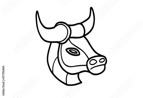 The Taurus zodiac symbol, horoscope sign on white background. Royalty high-quality stock of Taurus signs isolated on white background. Horoscope, astrology icons with simple style