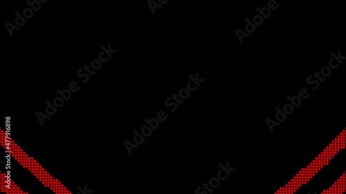 Red heart shape dot pixel, seamless loop on black background animation,4K wallpaper animation.