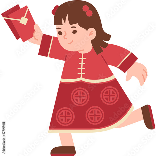 chinese girl and money gift