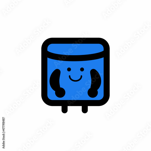 cube ice icon vector illustration cartoon cute character
