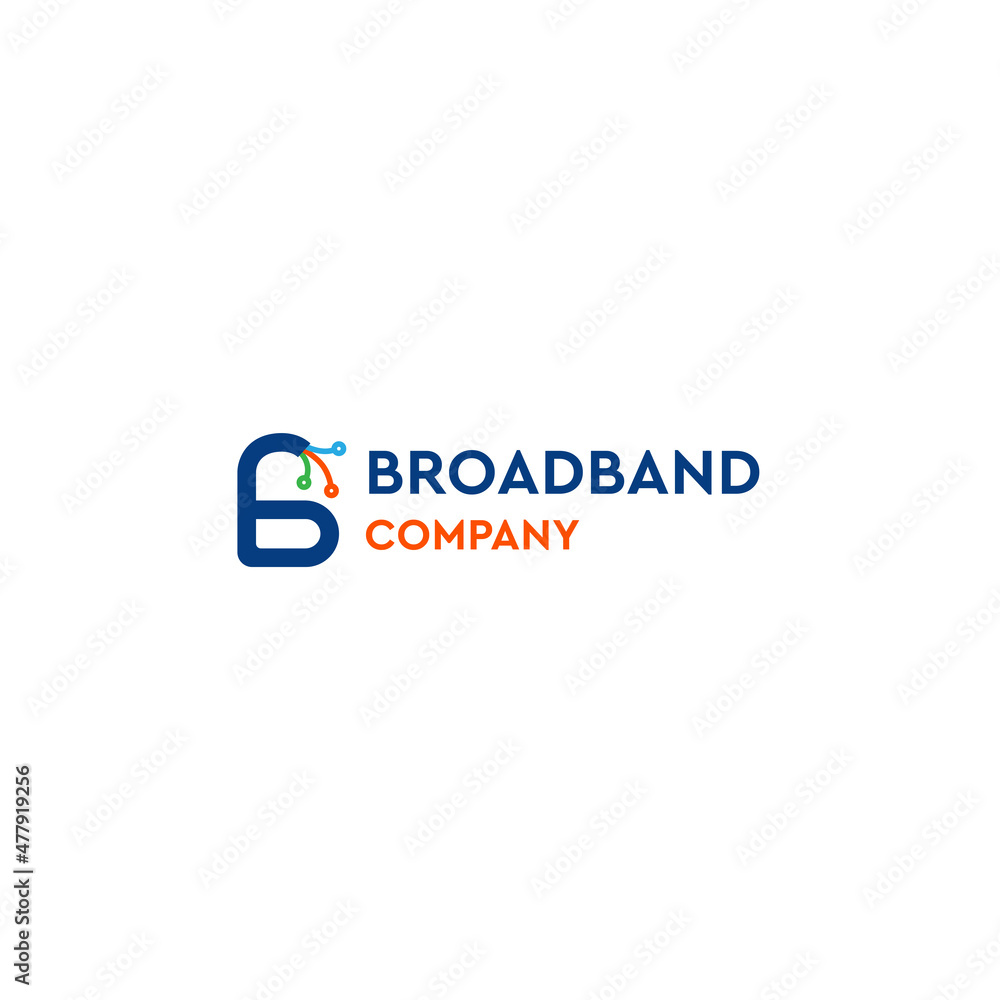 Flat letter mark BROADBAND COMPANY logo design